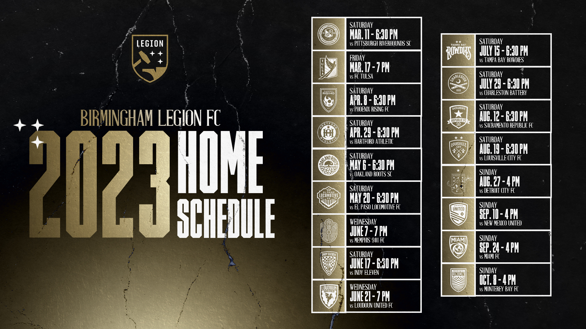 2023 USL CHAMPIONSHIP SCHEDULE - Las Vegas Lights FC